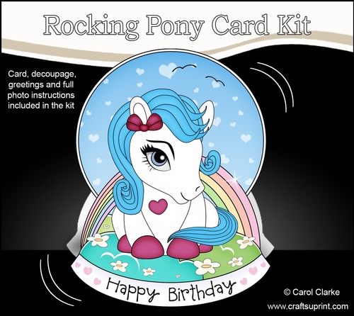 3D Shaped Rocking Card Mini Kit - Cute Little Pony Snowflake