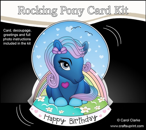 3D Shaped Rocking Card Mini Kit - Cute Little Pony Twinkle