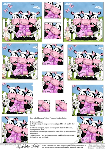 Milly Moo Cow Twisted Pyramage sheet