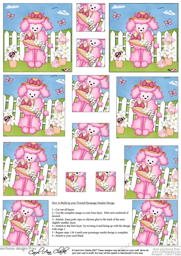 Bob Bon Poodle Dog Twisted Pyramage sheet