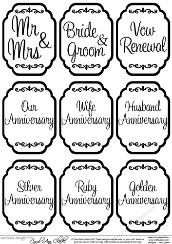 3D Wedding and Anniversary Greetings Sentiment Sheet