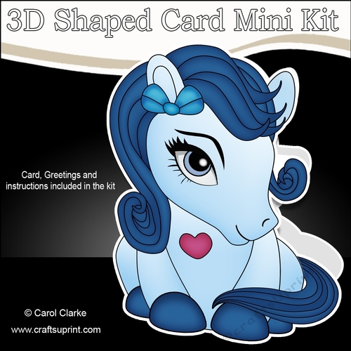 3D Shaped Card Mini Kit - Cute Little Pony Moondancer