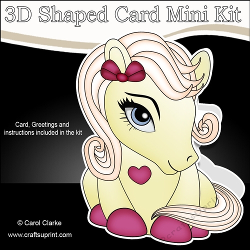 3D Shaped Card Mini Kit - Cute Little Pony Cherryade