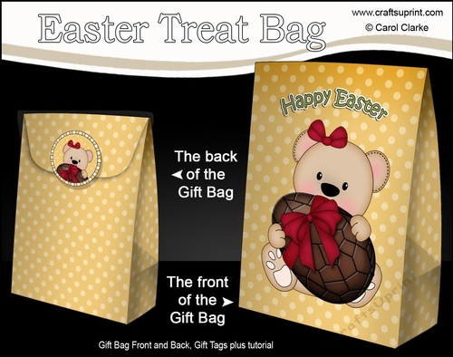 3D Easter Gift Bag Mini Kit - Cute Little Teddy Bear