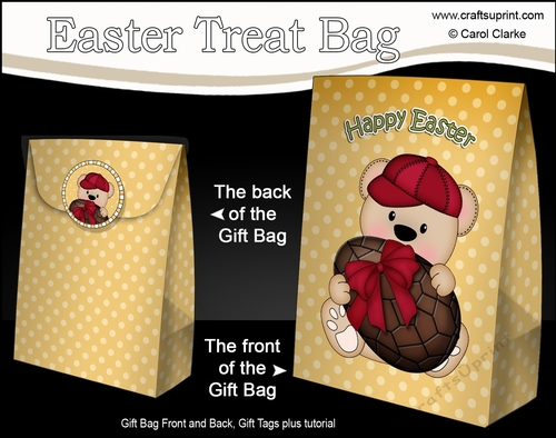 3D Easter Gift Bag Mini Kit - Cute Little Teddy Bear