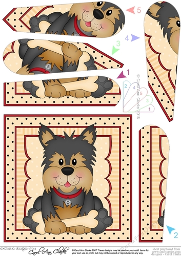 Cute Little Yorkie Dog Fan Pyramage Topper