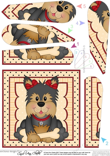 Cute Little Yorkie Dog Fan Pyramage Topper