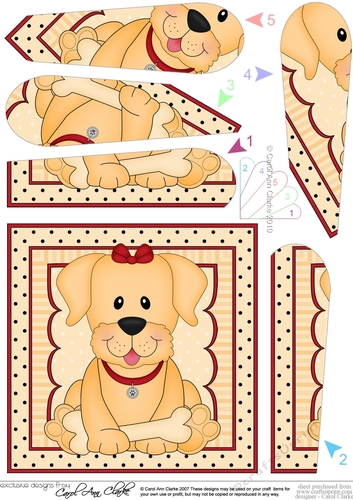 Cute Little Golden Labrador Dog Fan Pyramage Topper
