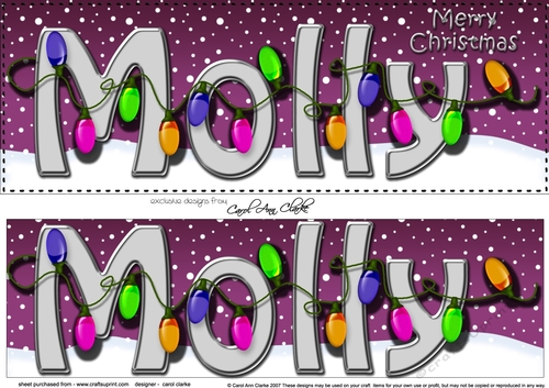 Large DL Merry Christmas MOLLY 3D decoupage 