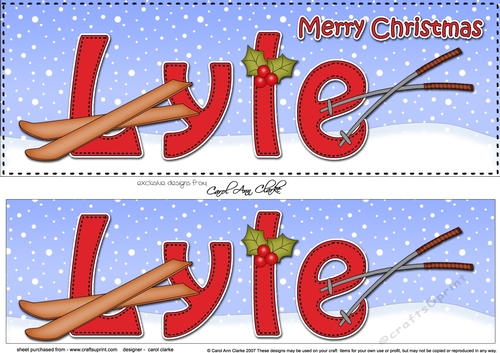 Large DL Merry Christmas LYLE 3D decoupage 