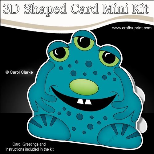 3D Shaped Card  Kit -  Cute Alien Monster Jaex