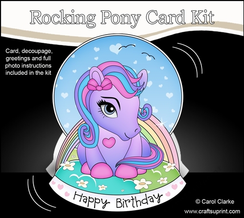 3D Shaped Rocking Card Mini Kit - Cute Little Pony Amethyst