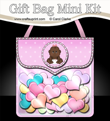 3D Gift Bag Mini Kit - Cute Little Ethnic New Baby Girl