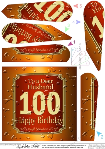 100th Birthday Husband Beer Label Fan Pyramage Topper