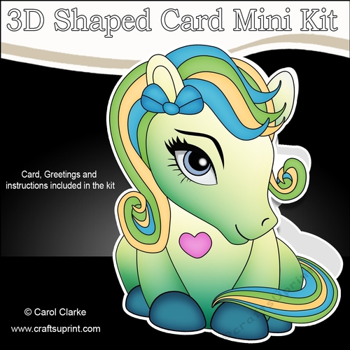 3D Shaped Card Mini Kit - Cute Little Pony Summer Breeze 
