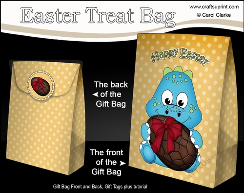 3D Easter Gift Bag Mini Kit - Cute Little Dinosaur
