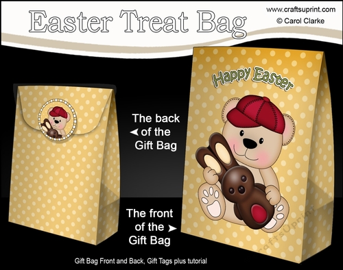 3D Easter Gift Bag Mini Kit - Cute Little Teddy Bear
