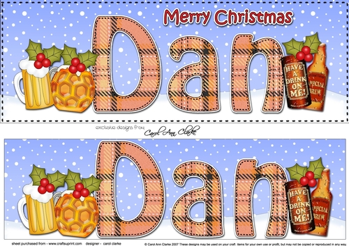 Large DL Merry Christmas DAN 3D decoupage 