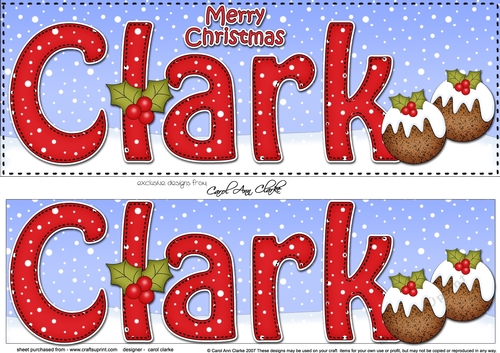 Large DL Merry Christmas CLARK 3D decoupage 