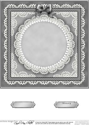 8 x 8 Pearls, Lace and Ribbon Plain Card Base