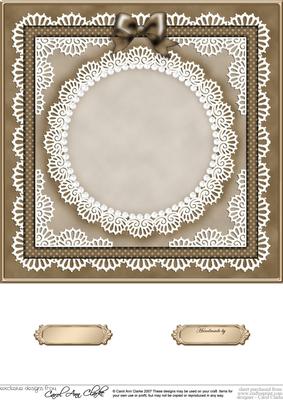 8 x 8 Pearls, Lace and Ribbon Plain Card Base