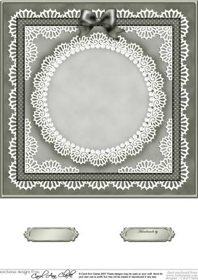 8 x 8 Pearls, Lace and Ribbon Plain Card Base