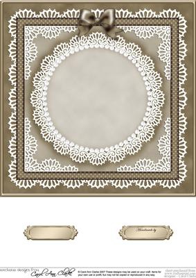 8 x 8 Pearls, Lace and Ribbon Plain Card Base