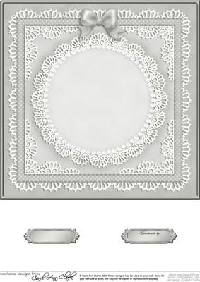 8 x 8 Pearls, Lace and Ribbon Plain Card Base