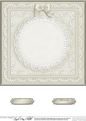 8 x 8 Pearls, Lace and Ribbon Plain Card Base