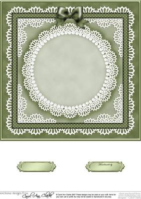 8 x 8 Pearls, Lace and Ribbon Plain Card Base
