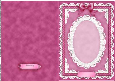 A5 Pearls, Lace and Ribbon Plain Card Base