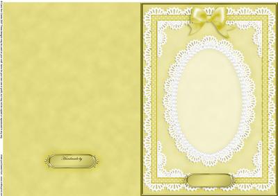 A5 Pearls, Lace and Ribbon Plain Card Base