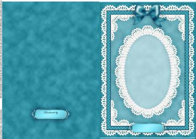 A5 Pearls, Lace and Ribbon Plain Card Base