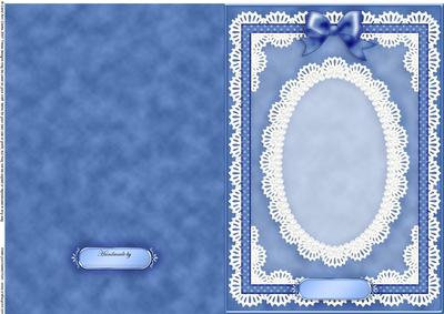 A5 Pearls, Lace and Ribbon Plain Card Base