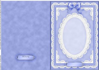 A5 Pearls, Lace and Ribbon Plain Card Base