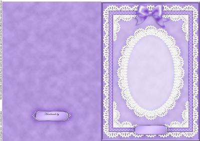 A5 Pearls, Lace and Ribbon Plain Card Base