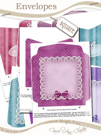 Pansy on Butterfly Lace Matching Square Envelope Kit