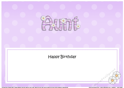 Large DL Happy Birthday AUNT insert with Tartan