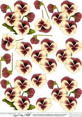 Pansy, Lace and Pearls Matching 3D Decoupage Sheet