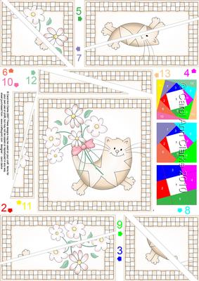 Cute Cat Quick Card with Twisted Spiral Side Stacker