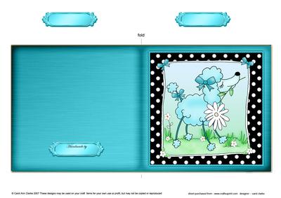 Cute Poodle Cut and Fold Card