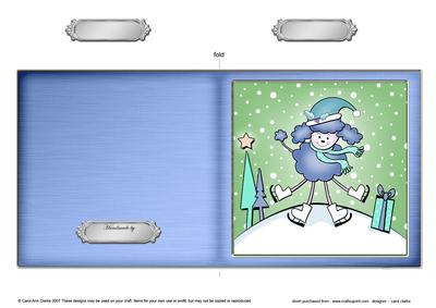 Xmas Poodle Cut and Fold Card