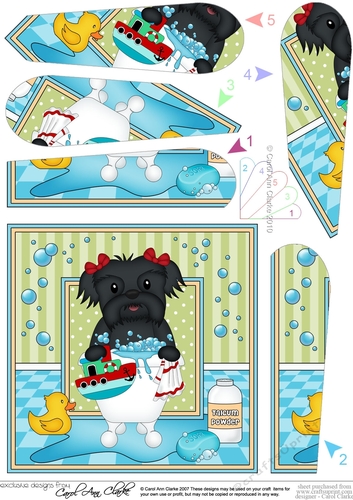 Fan Pyramage Topper - Bathtub Buddies - Little Shih Tzu Dog