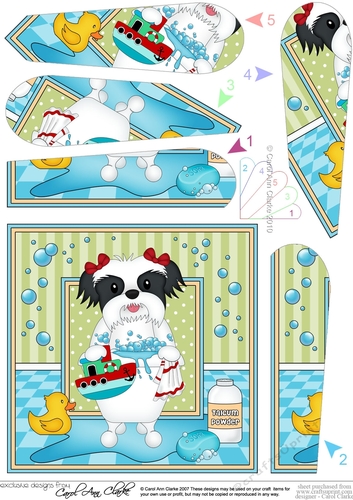 Fan Pyramage Topper - Bathtub Buddies - Little Shih Tzu Dog