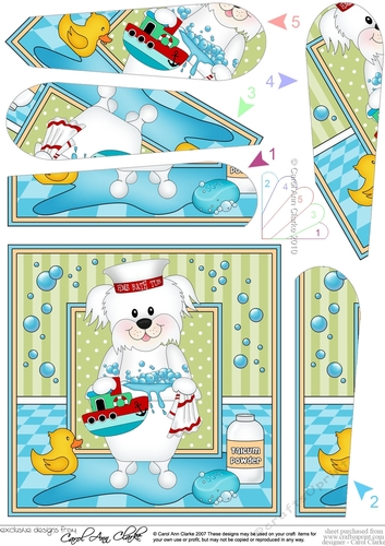 Fan Pyramage Topper - Bathtub Buddies - Little Bichon Frise Dog