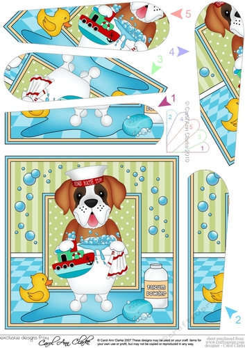 Fan Pyramage Topper - Bathtub Buddies - Little St Bernard Dog