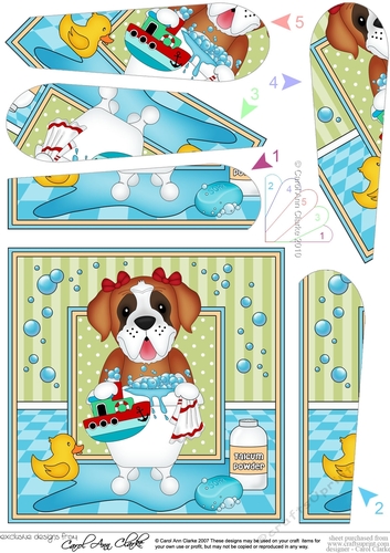 Fan Pyramage Topper - Bathtub Buddies - Little St Bernard Dog