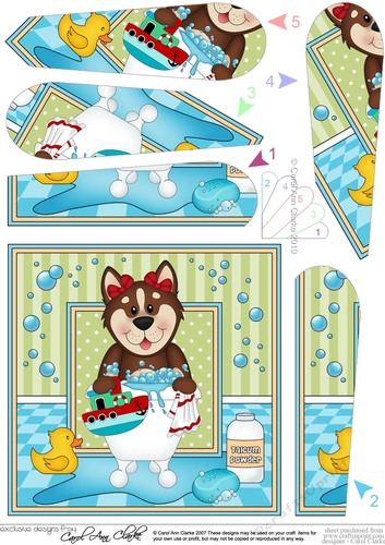 Fan Pyramage Topper - Bathtub Buddies - Little Husky Dog