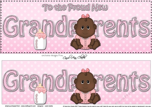 Large DL New Baby TO THE PROUD NEW GRANDPARENTS 3D decoupage