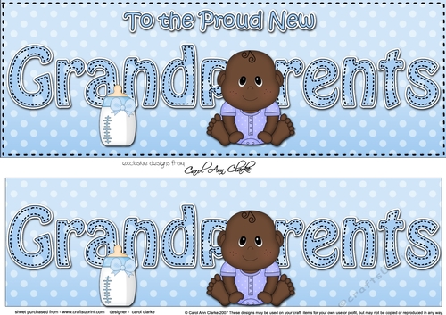Large DL New Baby TO THE PROUD NEW GRANDPARENTS 3D decoupage